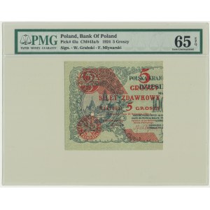 5 groszy 1924 - lewa połowa - PMG 65 EPQ