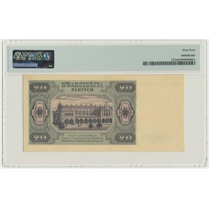 20 złotych 1948 - AU - PMG 64 - DUŻE litery serii