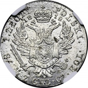 Polish Kingdom, 1 zloty Warsaw 1818 IB - NGC MS62
