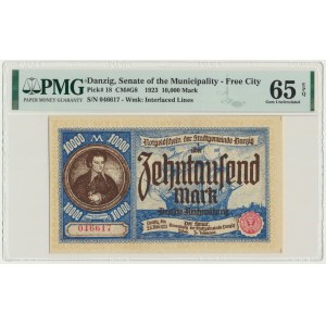 Danzig, 10.000 Mark 1923 - PMG 65 EPQ