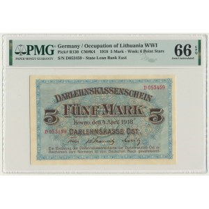 Kowno, 5 Mark 1918 - D - PMG 66 EPQ