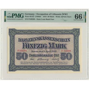 Kaunas, 50 marques 1918 - F - PMG 66 EPQ
