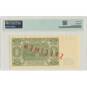 50 złotych 1948 - SPECIMEN - A 12334567/8901234 - PMG 64