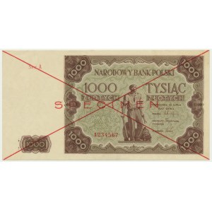 1 000 Or 1947 - SPECIMEN - A 1234567 -.