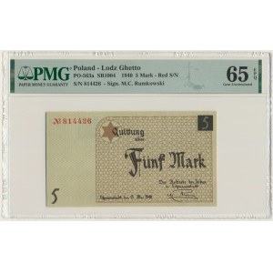 5 Mark 1940 - red serial number - PMG 65 EPQ