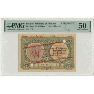5 złotych 1925 - WZÓR - A - PMG 50