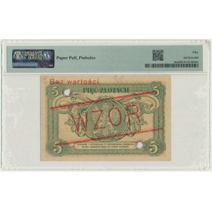 5 złotych 1925 - WZÓR - A - PMG 50