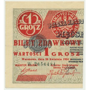1 penny 1924 - W - moitié gauche - RARE