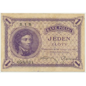 1 zloty 1919 - S.1 B - RARE VARIANT