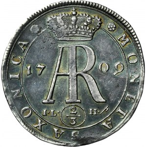 Auguste II le Fort, 2/3 Thaler (florin) Dresde 1709 ILH - RARE