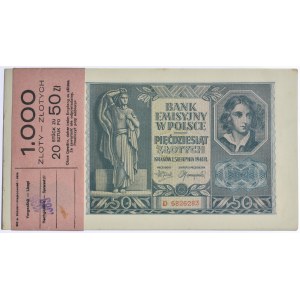 Colis bancaire 50 or 1941 - D - (20 pièces) - original