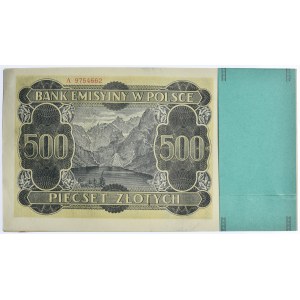 Paczka bankowa 500 złotych 1940 - A - (20 szt.) - RZADKOŚĆ