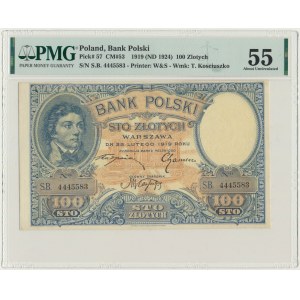 100 złotych 1919 - S.B. - PMG 55