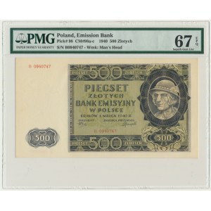500 złotych 1940 - B - PMG 67 EPQ