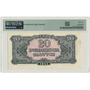 20 złotych 1944 ...owe - aE - PMG 55 EPQ - rzadsza odmiana