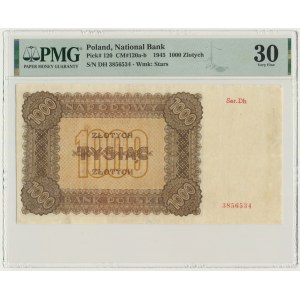 1.000 or 1945 - Dh - rare série de remplacement - PMG 30