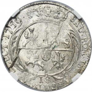 Auguste III Sas, Ort Leipzig 1756 EC - NGC MS64