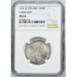 Auguste III Sas, Ort Leipzig 1756 EC - NGC MS64