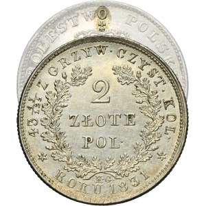 Insurrection de novembre, 2 zlotys Varsovie 1831 KG - RARE