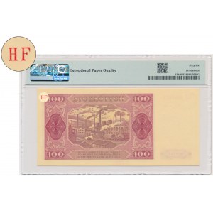 100 zloty 1948 - HF - PMG 66 EPQ - papier rayé