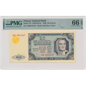 20 or 1948 - GH - PMG 66 EPQ - papier strié