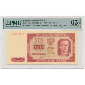 100 złotych 1948 - DP - PMG 65 EPQ - rzadsza odmiana