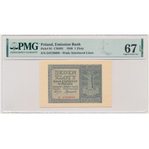 1 złoty 1940 - D - PMG 67 EPQ