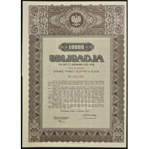 4% Państwowa Renta Złota, Seria II, 1937, obligacja 10.000 zł