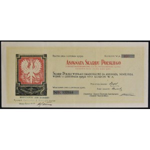 Asygnata 5% Pożyczki Państwowej 1918, 100 koron