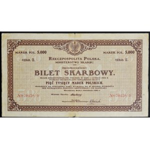 5% Bilet Skarbowy, Seria II - 5.000 mkp 1921 - RZADKOŚĆ