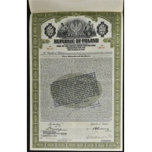7% pożyczka stabilizacyjna 1927, skonwertowana na 4,5%, obligacja 500 dolarów