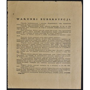 5% Długoterminowa Wewnętrzna Pożyczka Państwowa 1920 - warunki subskrypcji