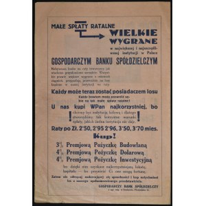 Gospodarczy Bank Spółdzielczy, Kraków - reklama obligacji Pożyczki Inwestycyjnej z 1928 r.