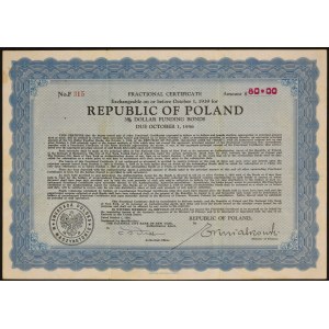 3% Pożyczka Dolarowa Fundingowa 1936, świadectwo ułamkowe