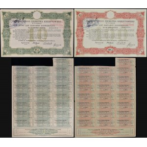 Poznańskie Ziemstwo Kredytowe, 4% list zastawny konwersyjny, 10 oraz 100 zł, 1925