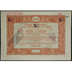 Bank Gospodarstwa Krajowego, 7%/5,5% hypoteční zástavní list 1 720 PLN, emise VII