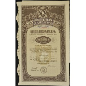 Warszawa, 5% pożyczka terenowa 1935, obligacja 1.000 zł