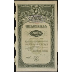 Warszawa, 5% pożyczka terenowa 1935, obligacja 500 zł