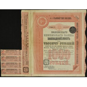 Wileński Bank Ziemski, 4,5% list zastawny, 1.000 rubli 1900/1910, seria 11.