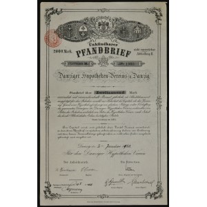 Gdańsk, Danziger Hypotheken Vereins, 4,5% list zastawny 1923, 2.000 marek