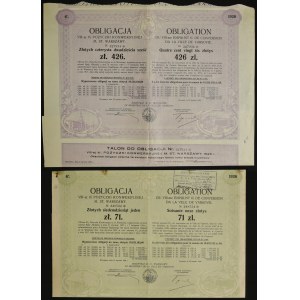 Warszawa, VIII-ma 6% pożyczka konwersyjna m. st. Warszawy 1930, obligacje - zestaw 2 szt.