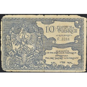 Polski Skarb Wojskowy, 10 złotych polskich = 1 rubel 50 kopiejek 1916