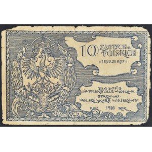Polski Skarb Wojskowy, 10 złotych polskich = 1 rubel 50 kopiejek 1916
