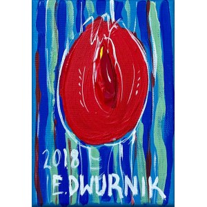 Edward Dwurnik (1943 - 2018), Red Tulip, 2018
