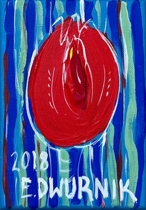 Edward Dwurnik (1943 - 2018), Tulipe rouge, 2018