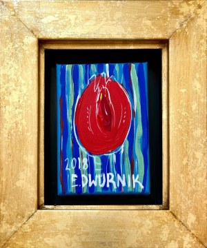 Edward Dwurnik (1943 - 2018), Červený tulipán, 2018