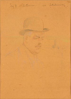 Jacek Malczewski (1854 - 1929), Portret Mieczysława Gąseckiego (Szkic), 1920