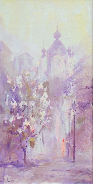 Siergiey Lipavskiy, Kwitnąca magnolia w Kijowie, 2019