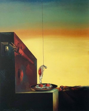 Salvador Dalí (1904 - 1989), Litografie s názvem Vejce na talíři (Bez talíře)