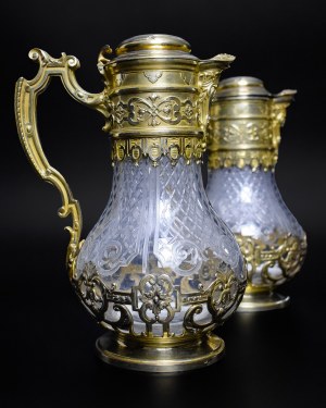 A pair of silver jugs